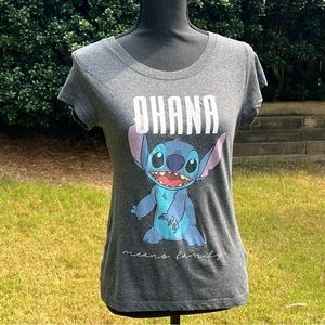 DISNEY Juniors Stitch T-Shirt, Large, Great Condition, Grey